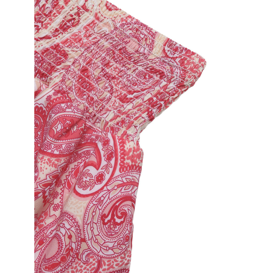 Paisley Print Tube Top and Ruffle Mini Skirt Set Apparel and Accessories
