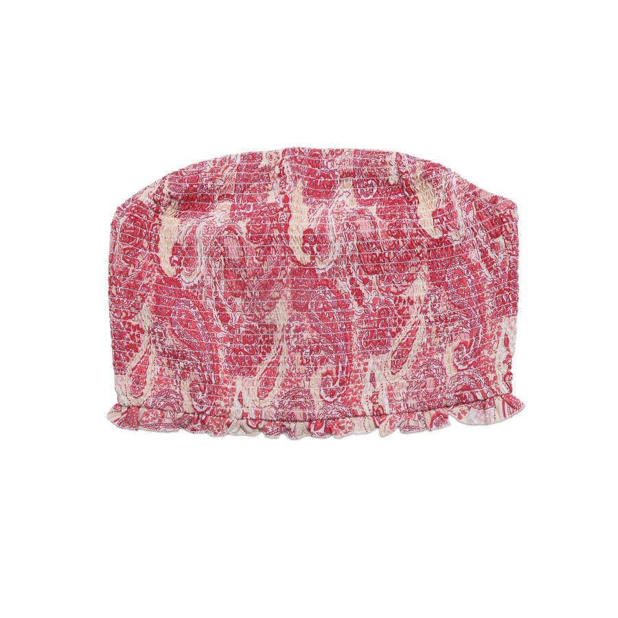 Paisley Print Tube Top and Ruffle Mini Skirt Set Apparel and Accessories