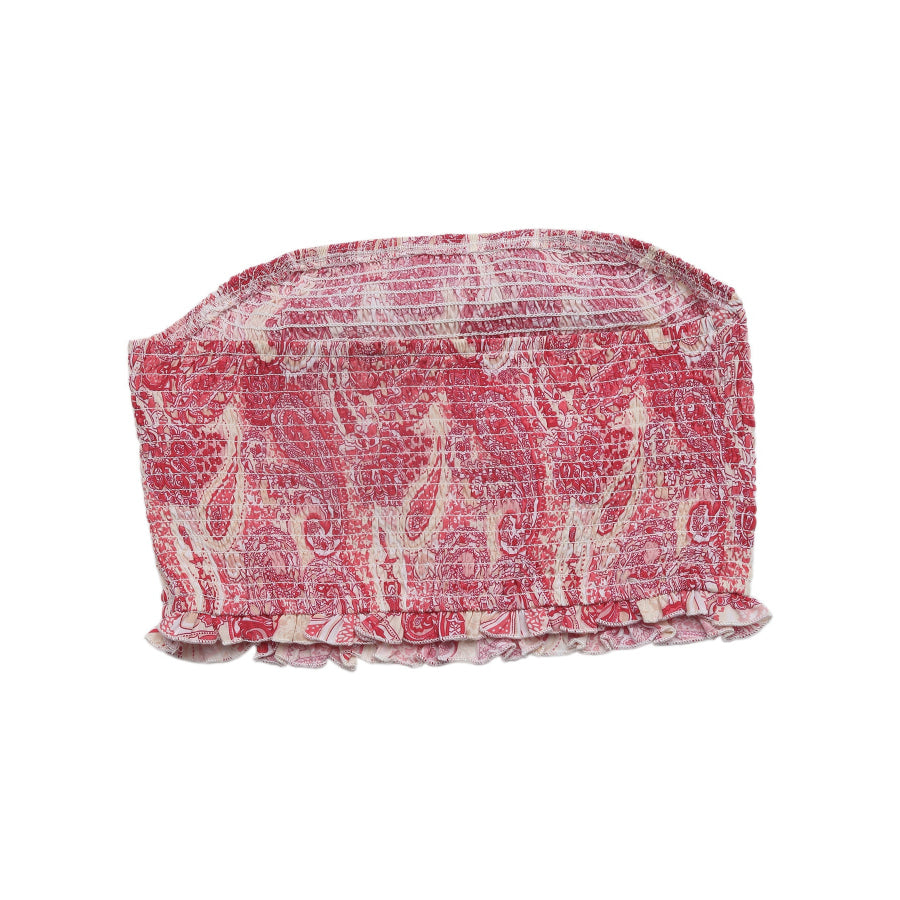 Paisley Print Tube Top and Ruffle Mini Skirt Set Apparel and Accessories