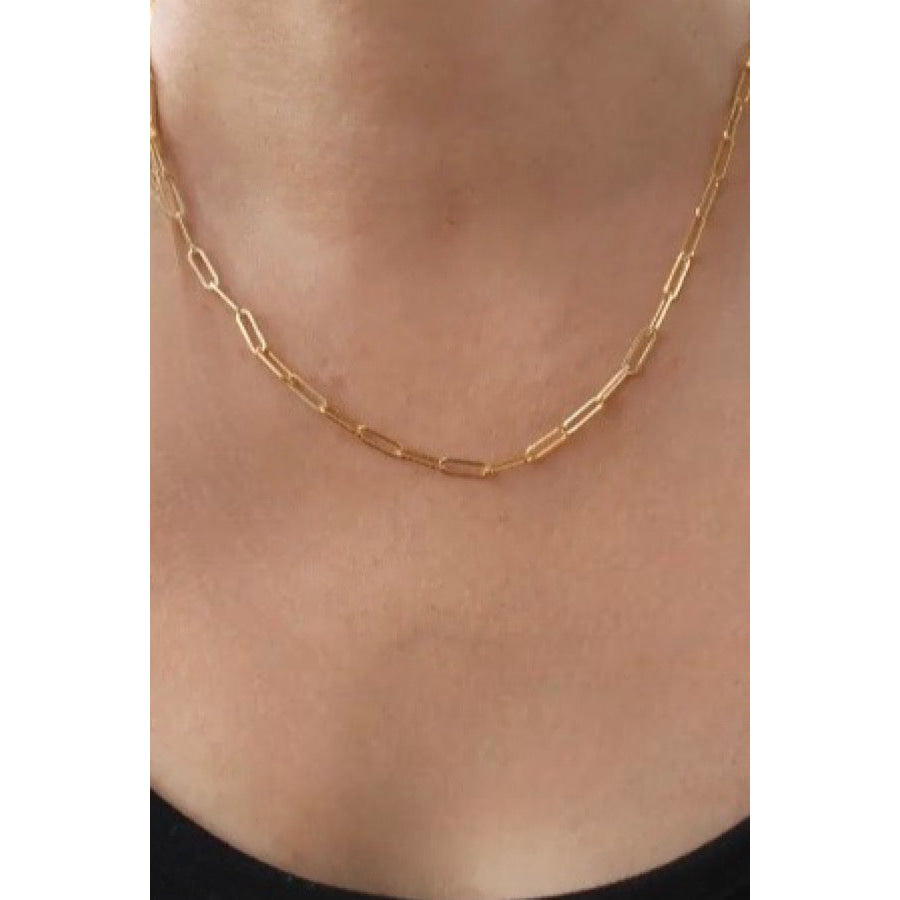 Paper Clip Gold Necklace WS 630 Jewelry