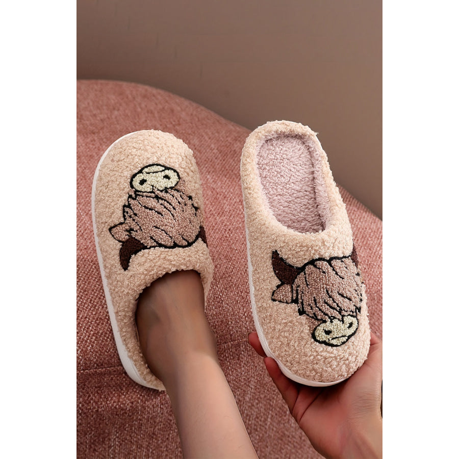 Parchment Cartoon Animal Plush Slippers Parchment / 37 Shoes &amp; Bags/Slippers