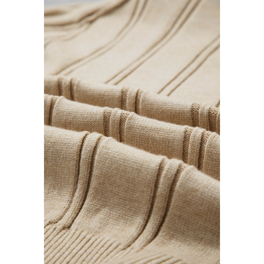 Parchment Oversized Cable Knit Long Sleeve Round Neck Tunic Length Plus Size Sweater Plus Size/Plus Size Sweaters & Cardigans