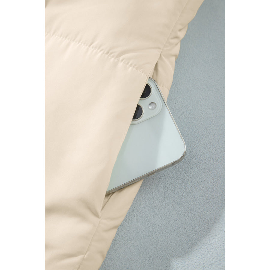 Parchment Reversible Double Wear Contrast Color Stand Neck Zip Pocket Quilted Vest Outerwear/Vests