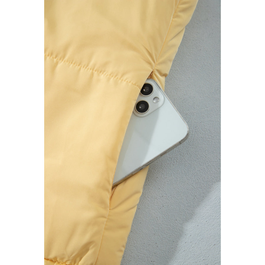 Parchment Reversible Double Wear Contrast Color Stand Neck Zip Pocket Quilted Vest Outerwear/Vests