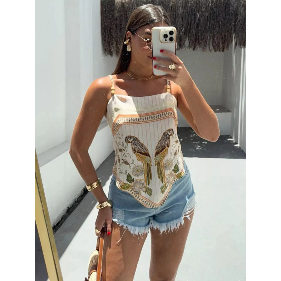 Parrot Print Cami Top Apparel and Accessories