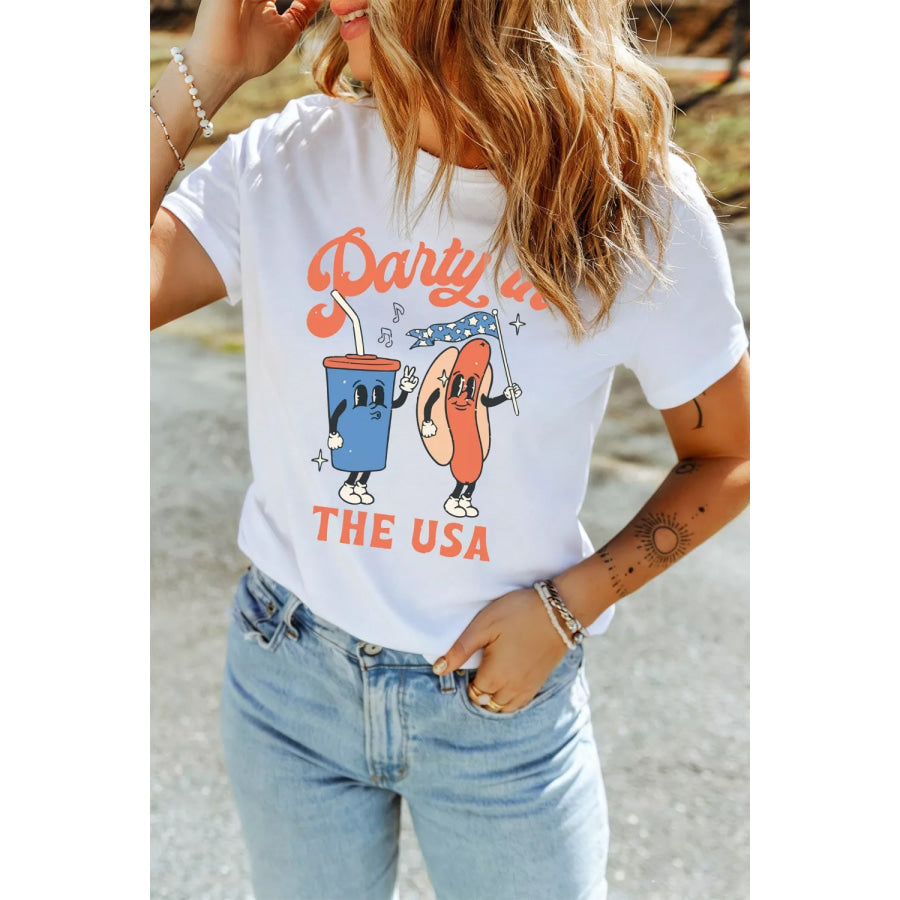 Party In The USA Patriotic Graphic Tee Apparel and Accessories