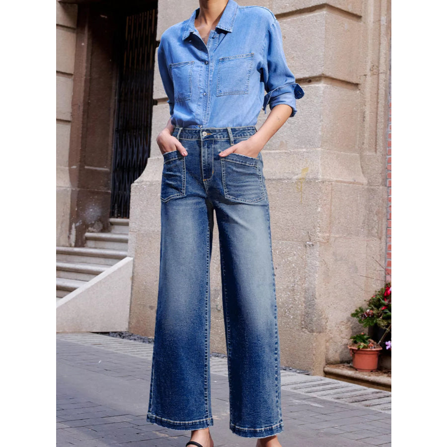 Patch Pocket Shift Jeans Apparel and Accessories