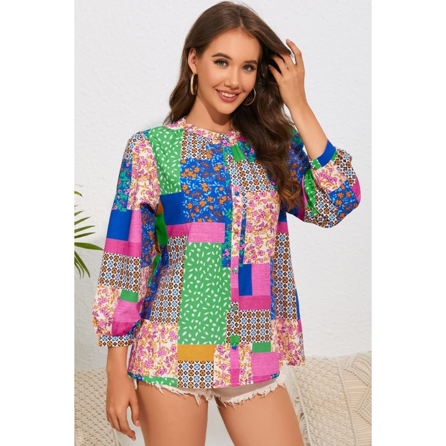 Patchwork Round Neck Shirt