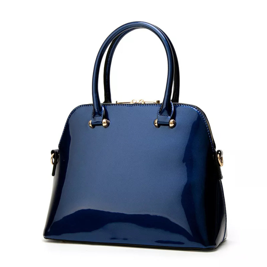 Patent Leather Handbag Blue / onesize Apparel and Accessories