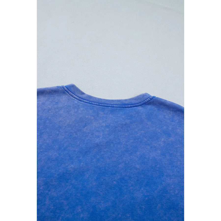 Patriot Star Patched Notched Neck Mineral Washed Tee Apparel and Accessories