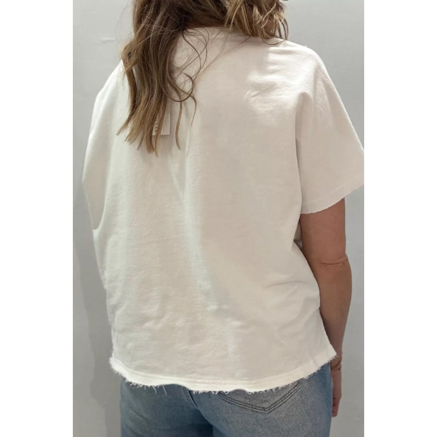 Patriot Star Patched Notched Neck Mineral Washed Tee Apparel and Accessories