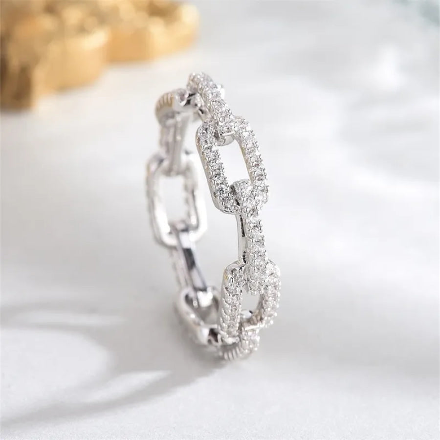 Pavé Chain Link Ring (Pre-Order) Silver / 6 Rings