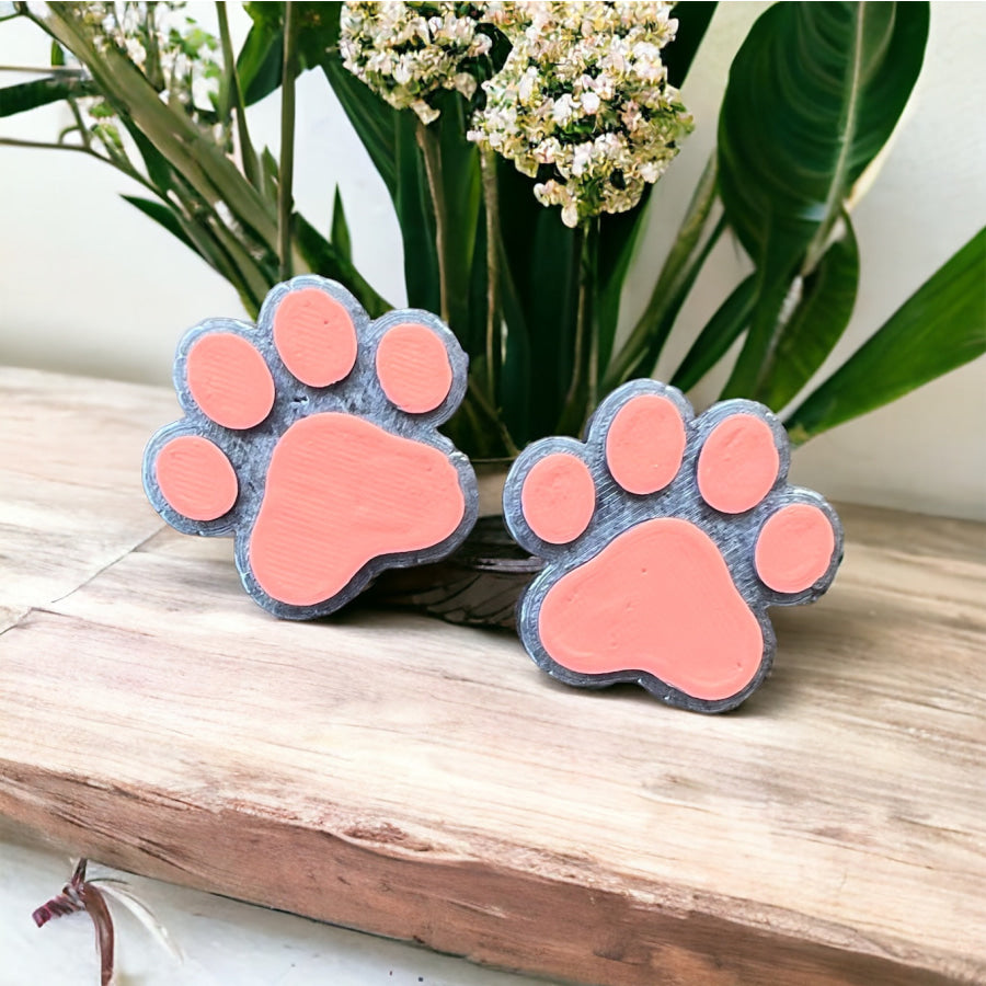 Paw Print Vent Clips in Coral