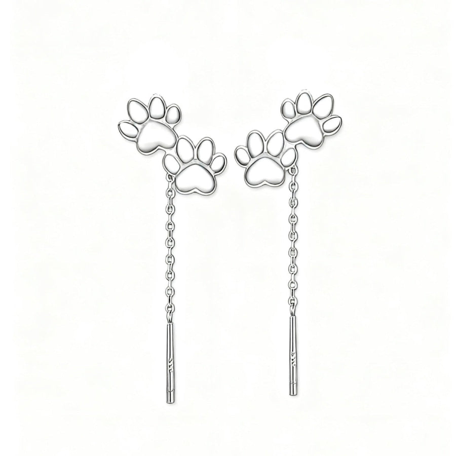 Paw Shaped Drop Earrings Apparel and Accessories
