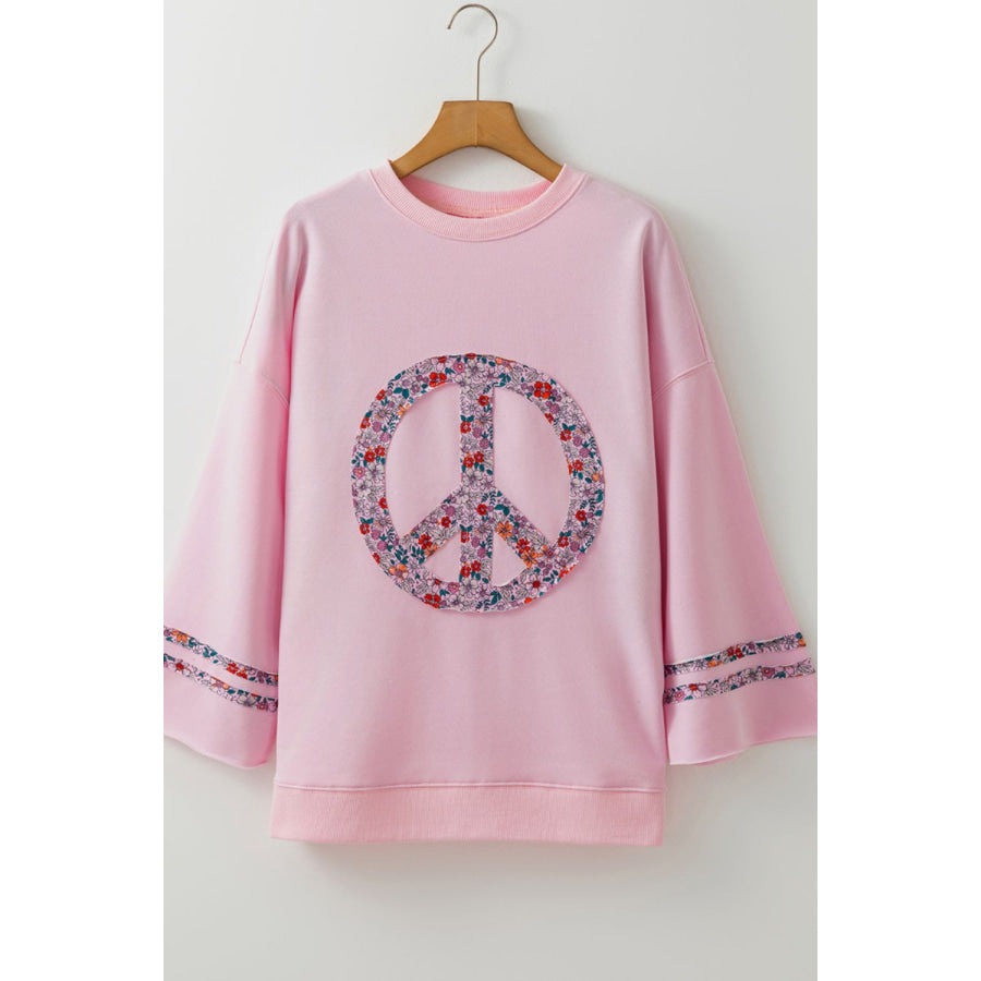 Peace Patch Round Neck Long Sleeve Top Apparel and Accessories