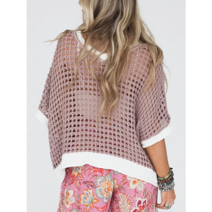 Peace Sign Crochet Knit Cover Up Apparel and Accessories