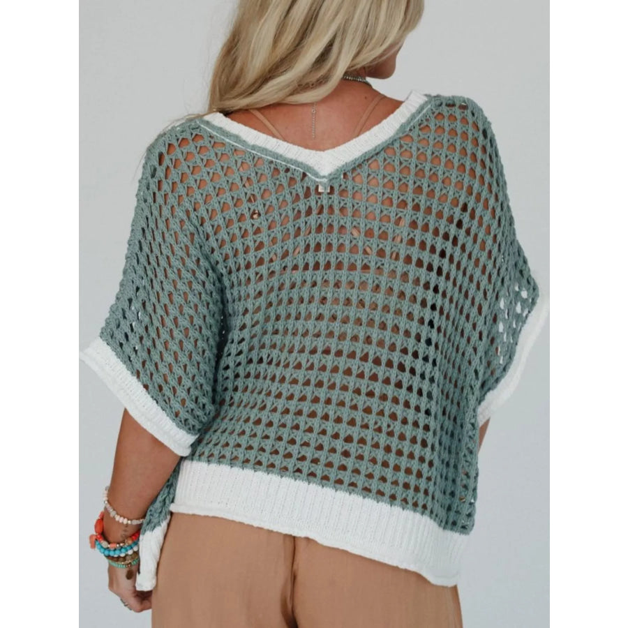 Peace Sign Crochet Knit Cover Up Apparel and Accessories