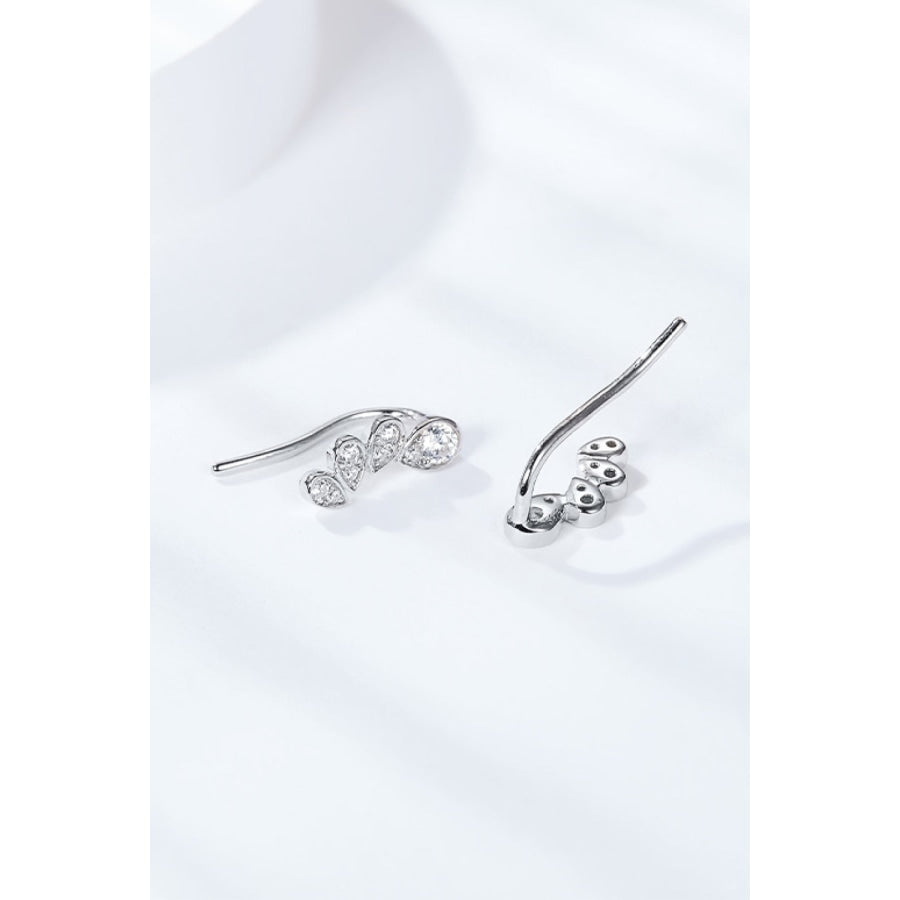 Pear Shape Moissanite Earrings Silver / One Size