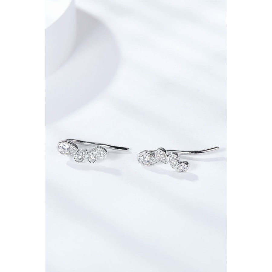 Pear Shape Moissanite Earrings Silver / One Size