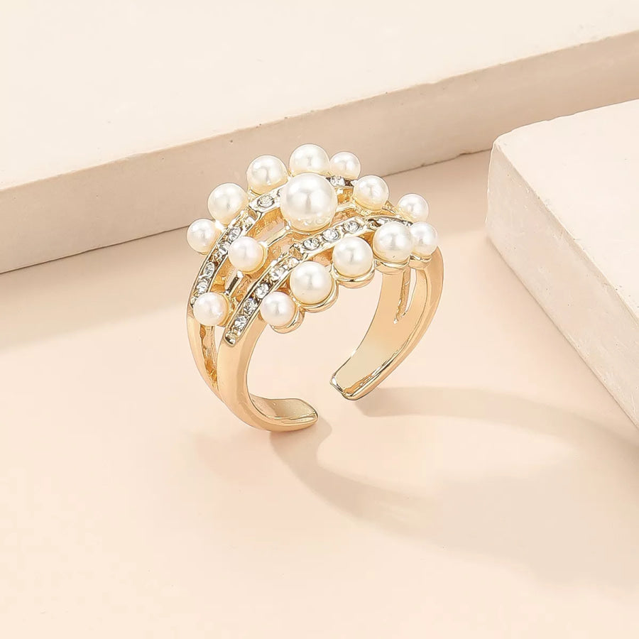 Pearl 18K Gold-Plated Open Ring Gold / One Size Apparel and Accessories