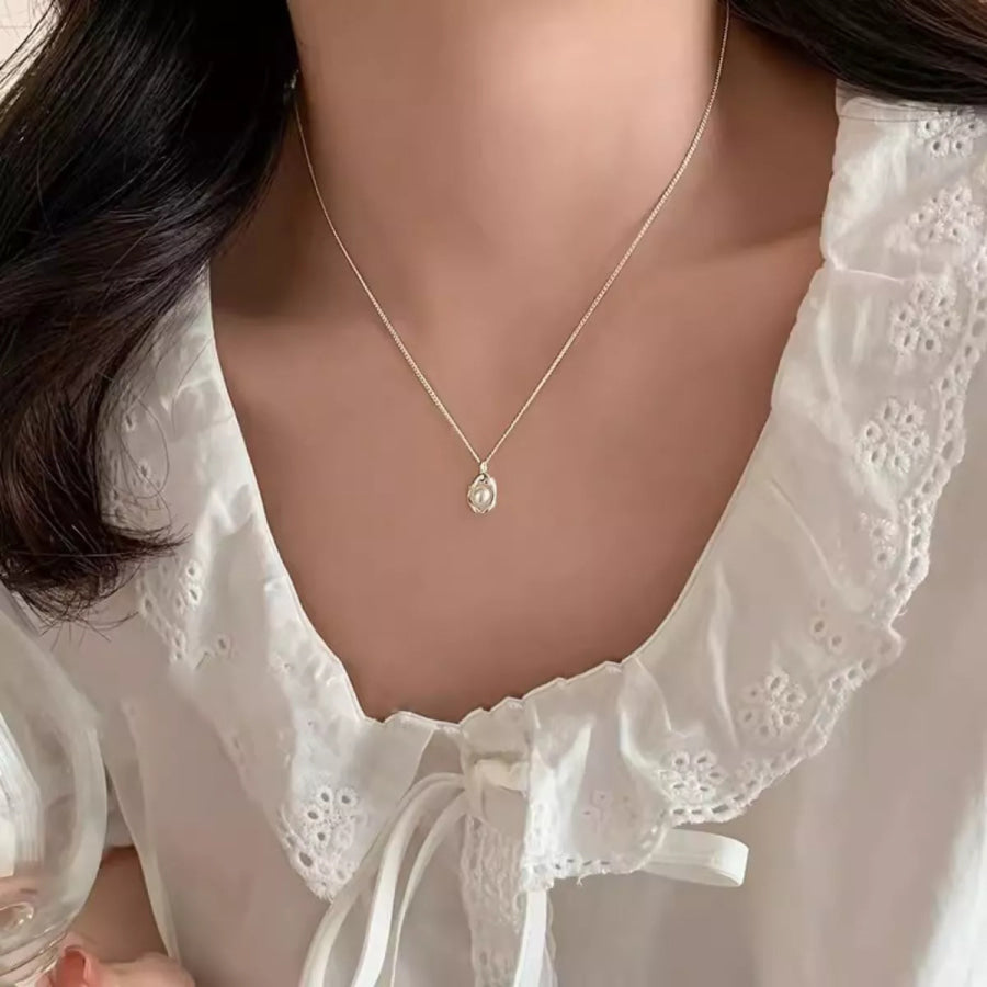Pearl 925 Sterling Silver Necklace Apparel and Accessories