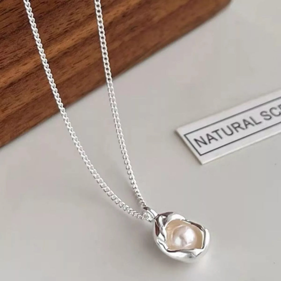 Pearl 925 Sterling Silver Necklace Apparel and Accessories