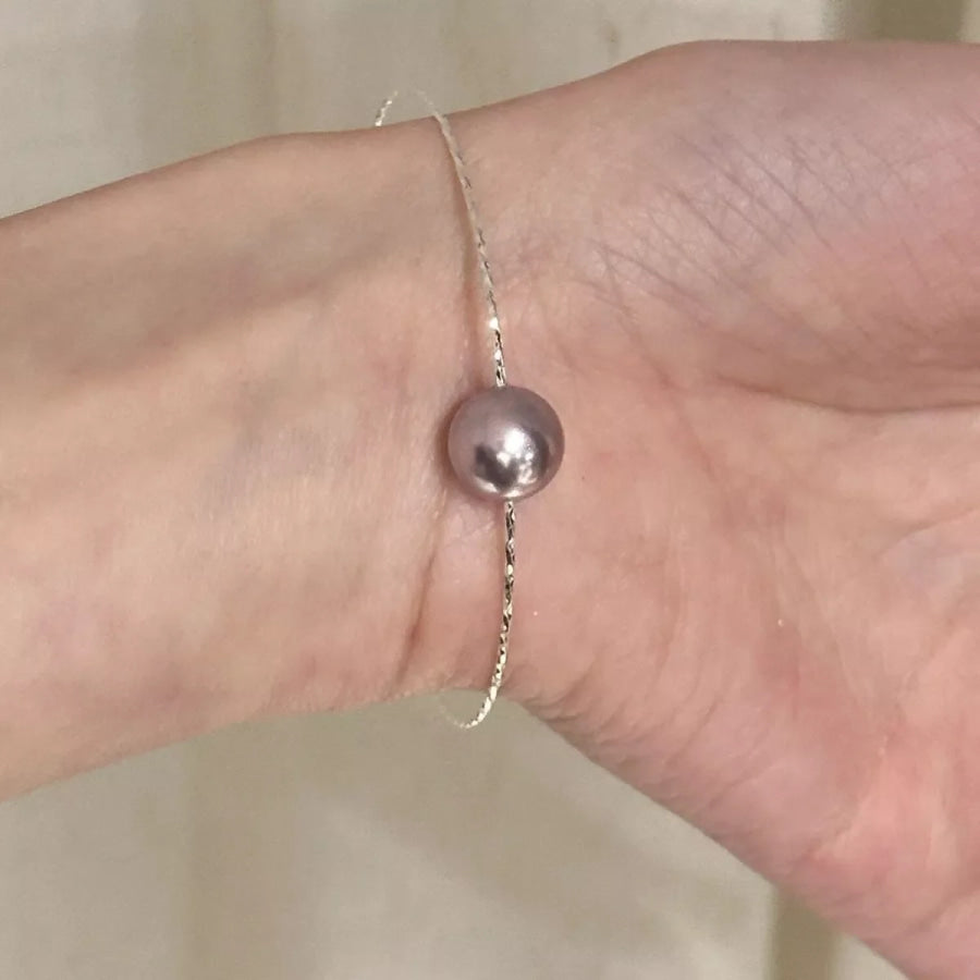 Pearl Bangle Bracelet Silver / One Size Apparel and Accessories