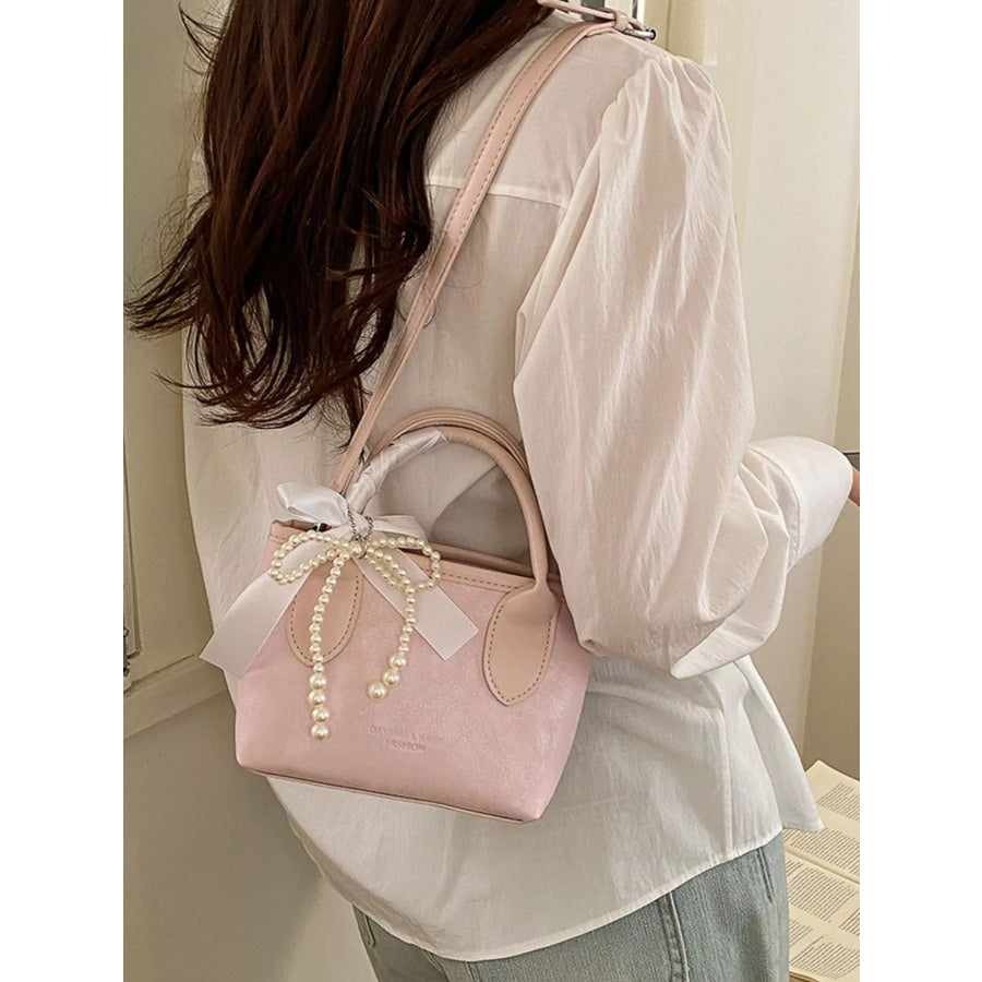 Pearl Bow Charm Crossbody Bag Blush Pink / onesize Apparel and Accessories
