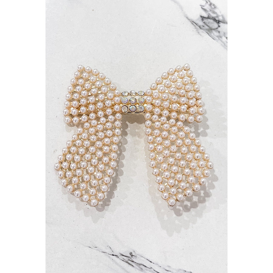 Pearl Bow Hair Barrette - ETA 2/1 WS 600 Accessories