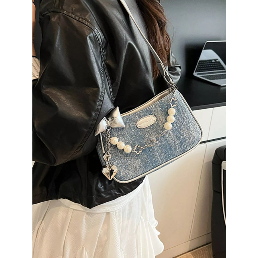 Pearl Chain Shoulder Bag Light / One Size Apparel and Accessories