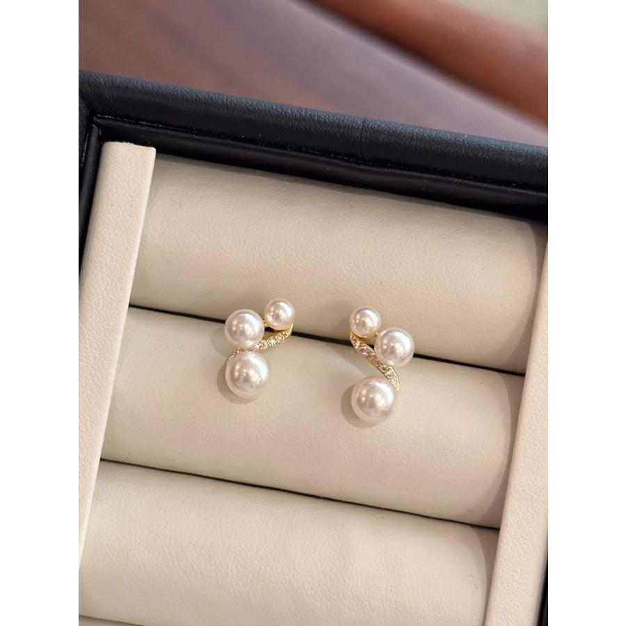 Pearl Cluster Earrings White / One Size Apparel and Accessories