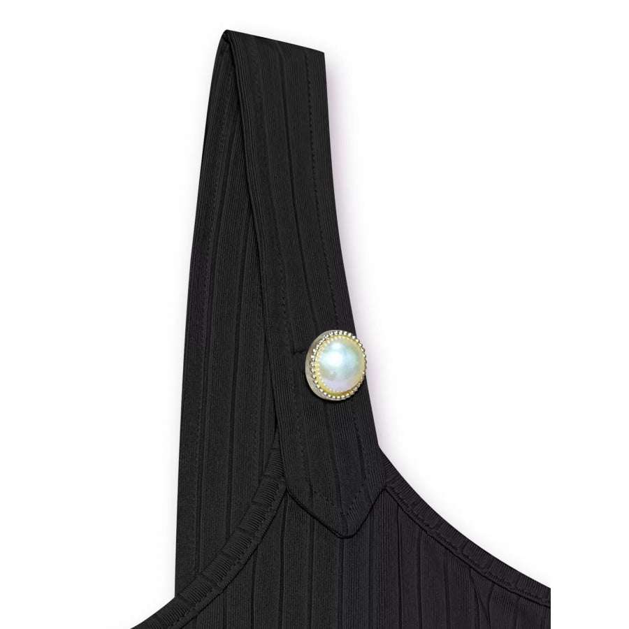 Pearl Detail Scoop Neck Tank Apparel and Accessories