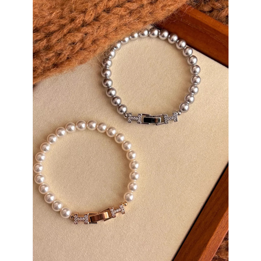 Pearl Double H Buckle Bracelet Apparel and Accessories