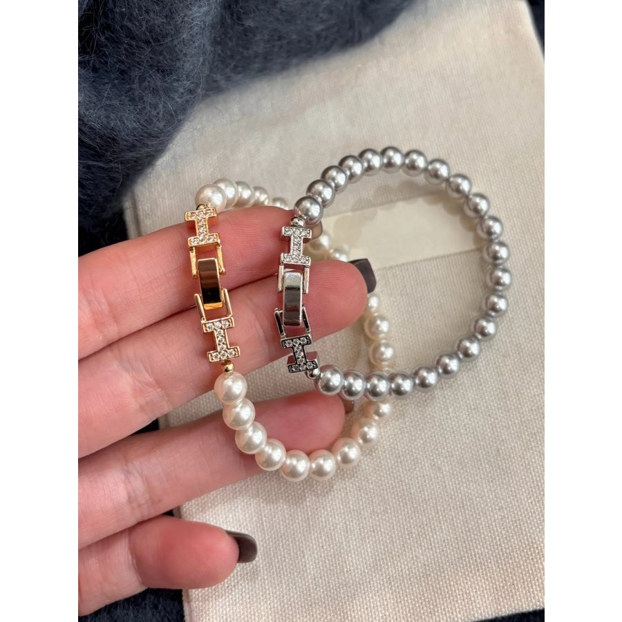 Pearl Double H Buckle Bracelet Apparel and Accessories