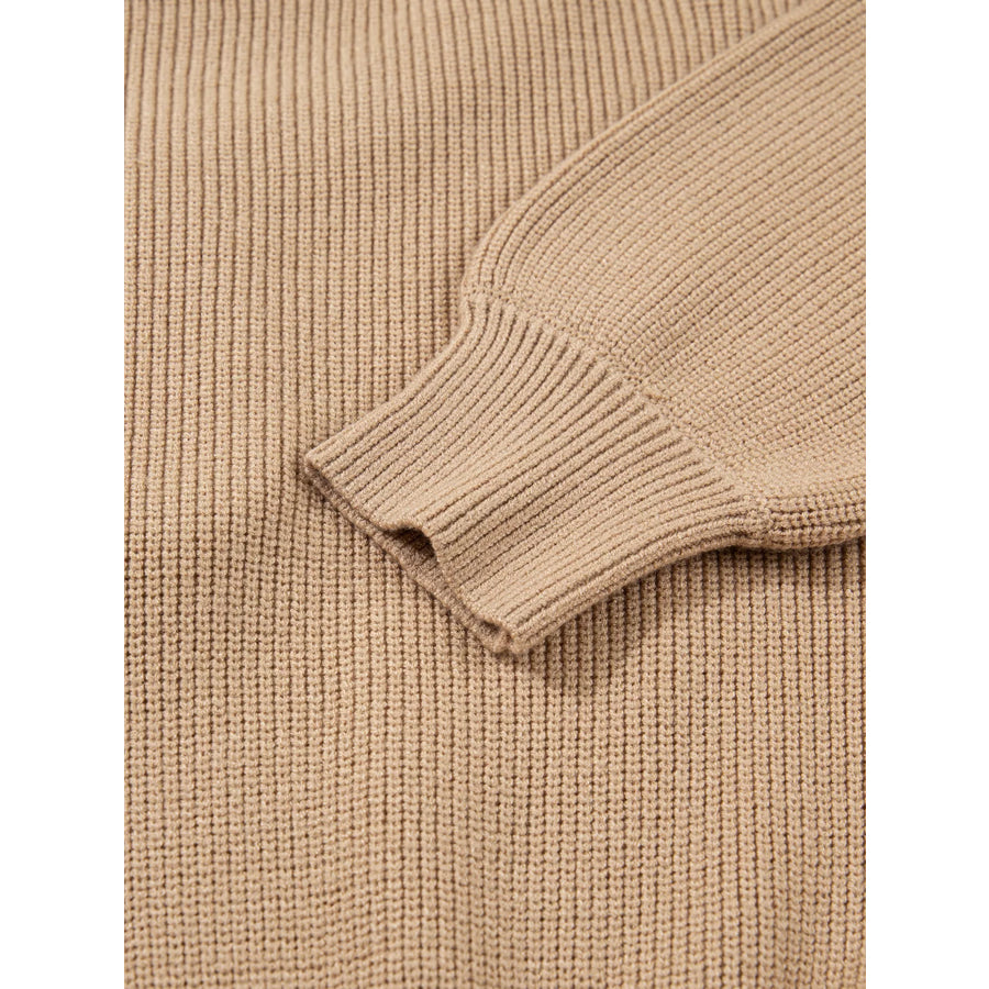 Pearl Embellished Keyhole Ribbed Sweater Dress Apparel and Accessories