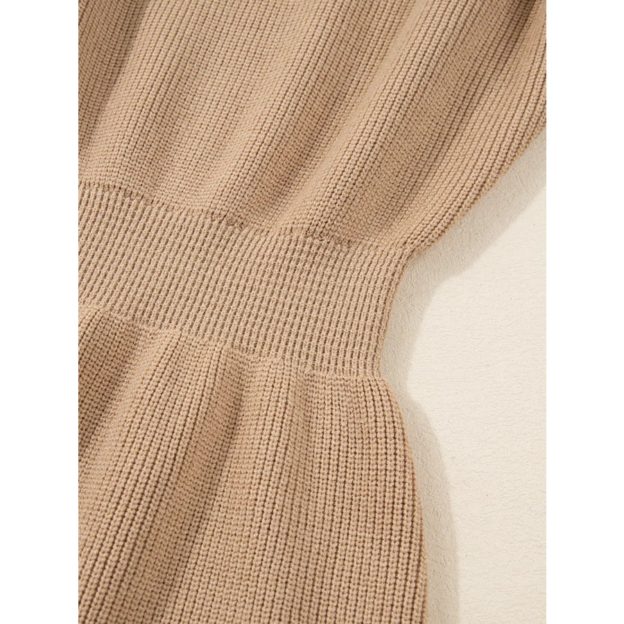 Pearl Embellished Keyhole Ribbed Sweater Dress Apparel and Accessories