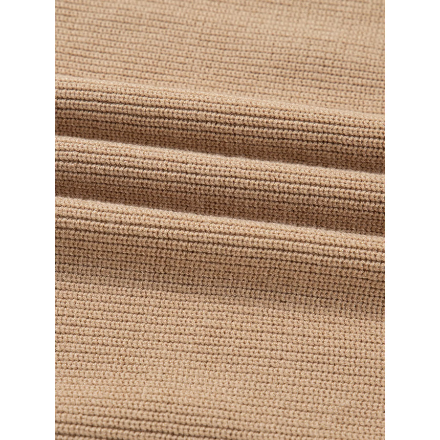 Pearl Embellished Keyhole Ribbed Sweater Dress Apparel and Accessories
