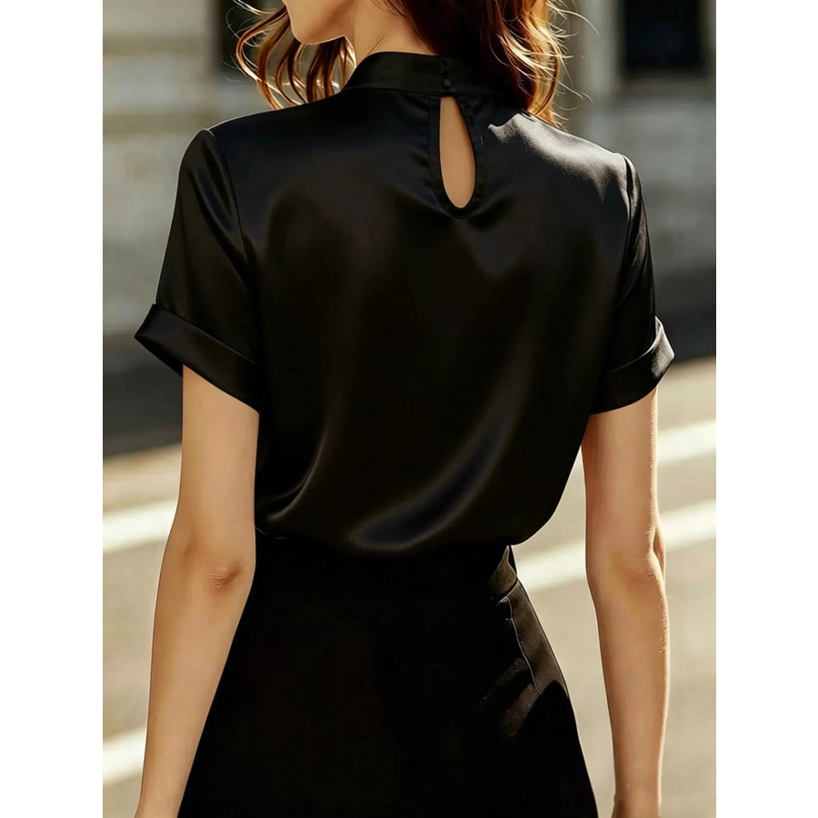 Pearl Embellished Satin Blouse