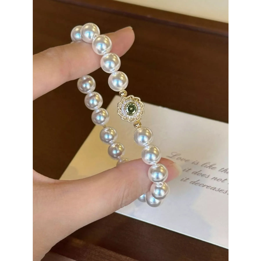 Pearl Flower Bracelet Gold / One Size Apparel and Accessories