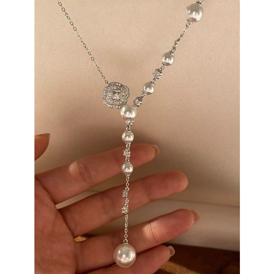 Pearl Flower Y-Necklace Apparel and Accessories