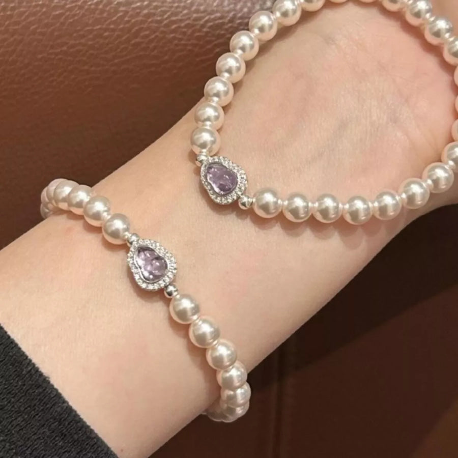 Pearl Gourd Bracelet Lilac / One Size Apparel and Accessories