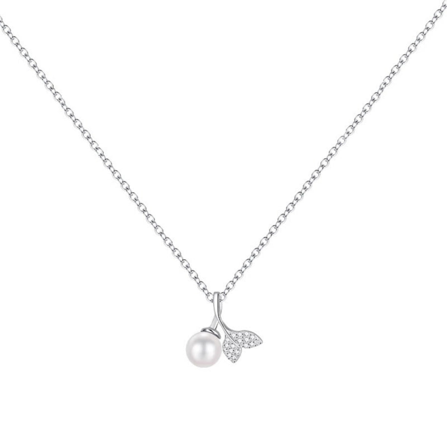 Pearl Mermaid Tail Pendant Necklace Silver / One Size Apparel and Accessories