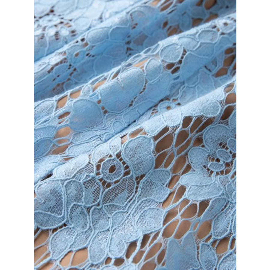 Pearl Neckline Sleeveless Lace Dress Apparel and Accessories