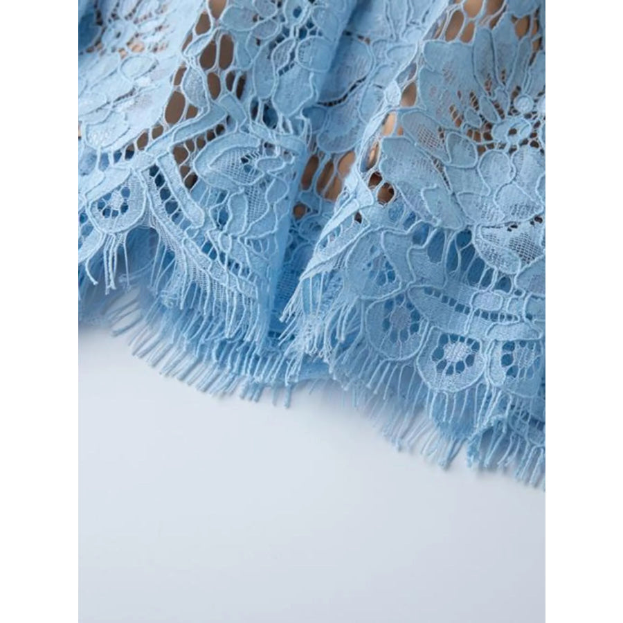 Pearl Neckline Sleeveless Lace Dress Apparel and Accessories