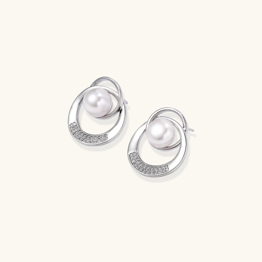 Pearl Orbit Studs by Sandee Rain Boutique Earrings