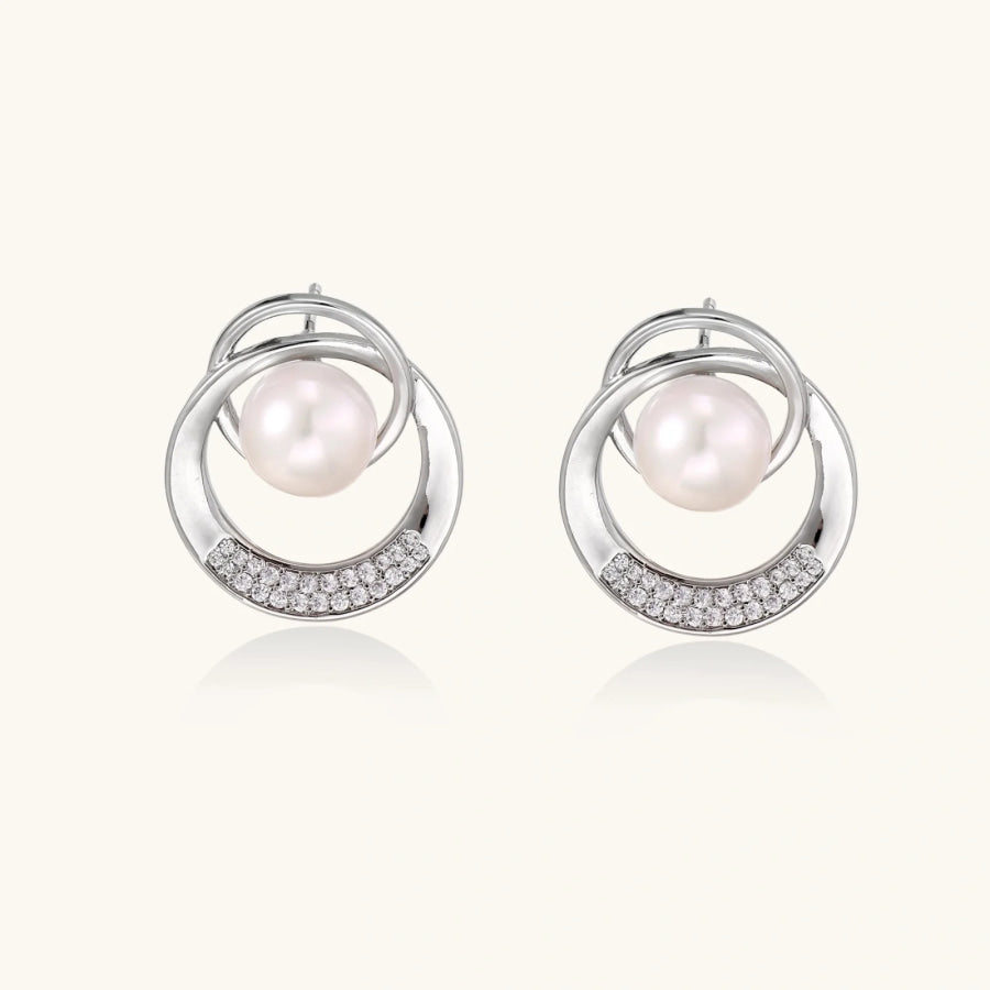 Pearl Orbit Studs by Sandee Rain Boutique Earrings