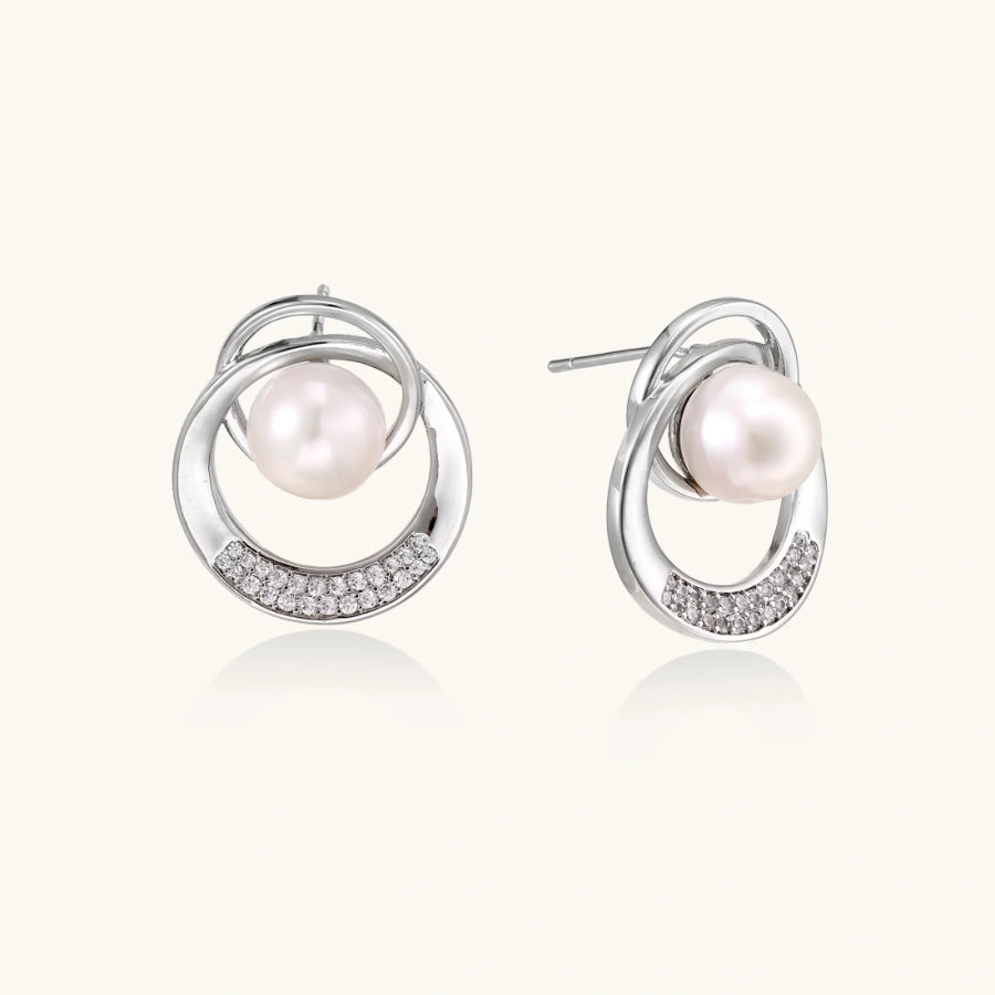 Pearl Orbit Studs by Sandee Rain Boutique Earrings