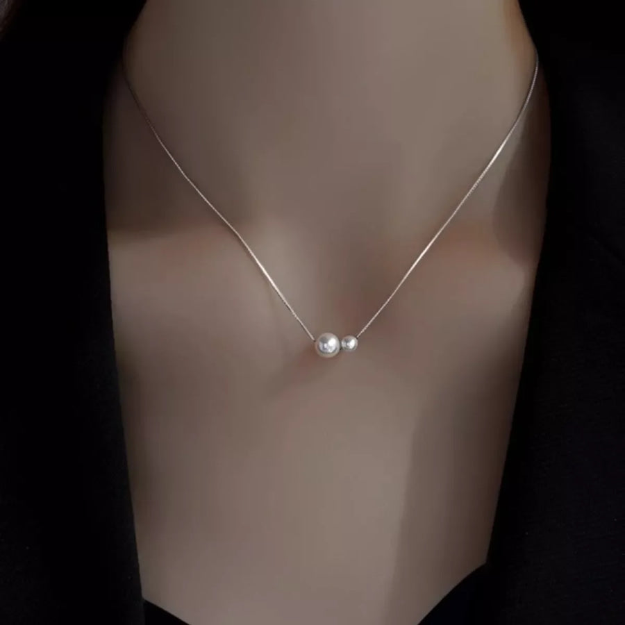 Pearl Pendant Necklace Cream / One Size Apparel and Accessories