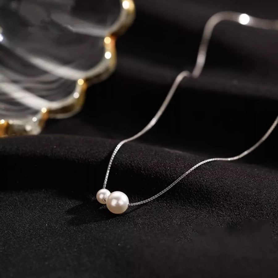 Pearl Pendant Necklace Cream / One Size Apparel and Accessories