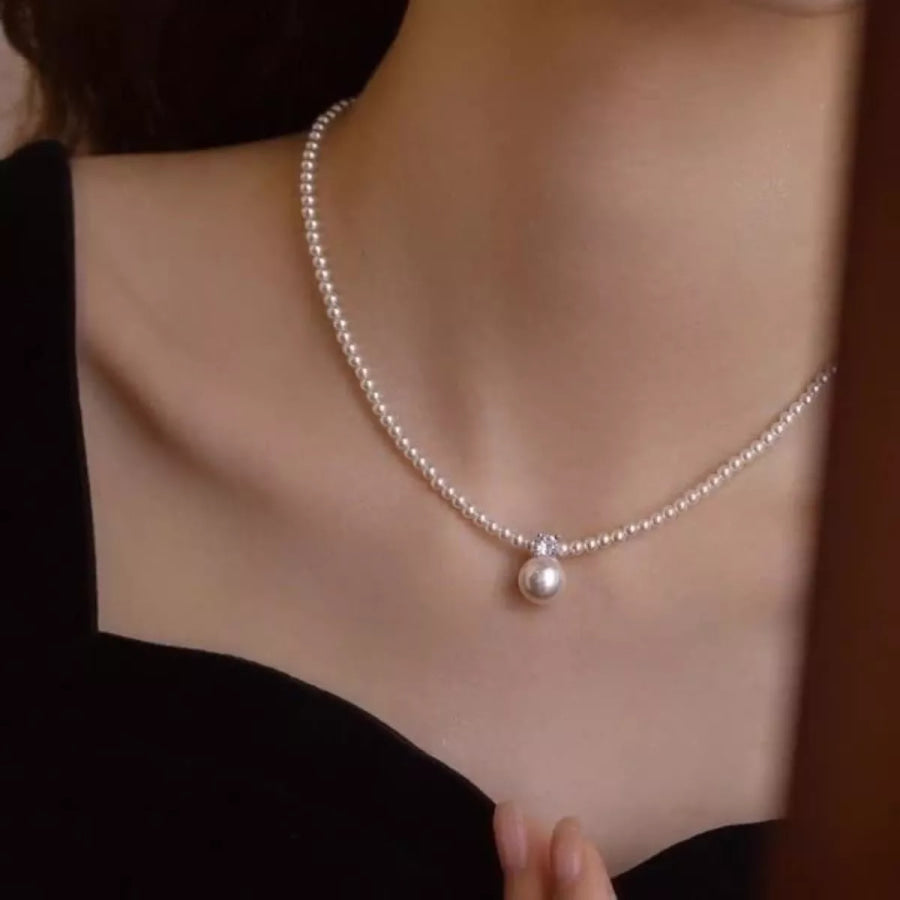 Pearl Pendant Necklace Ivory / One Size Apparel and Accessories